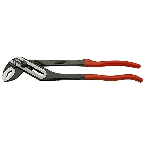VBW 182015 Dip Coating Insulated "Fast Grip" Water Pump Burnished Wrench, Red/Black, 180 mm