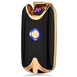 Pard Fashion Windproof Double Arc Lighter, USB Rechargeable Flameless Electronic Pulse Cross Arc Lighter, Black