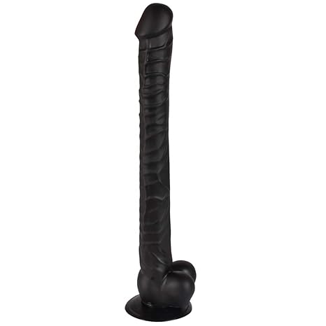 Super langer Pferdedildo, kraftvoller Sauger, Tier-Penis-Replik, 41cm * 4cm,Black