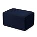 SUBRTEX Stretch Storage Ottoman Slipcover Protector Oversize Spandex Elastic Rectangle Footstool Sofa Slip Cover for Foot Rest Stool Furniture in Living Room (XL, Navy)