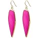 rockcloud Crystal Stone Dangle Earrings Gold Plated,Sword Shape,Pink Howlite Turquoise