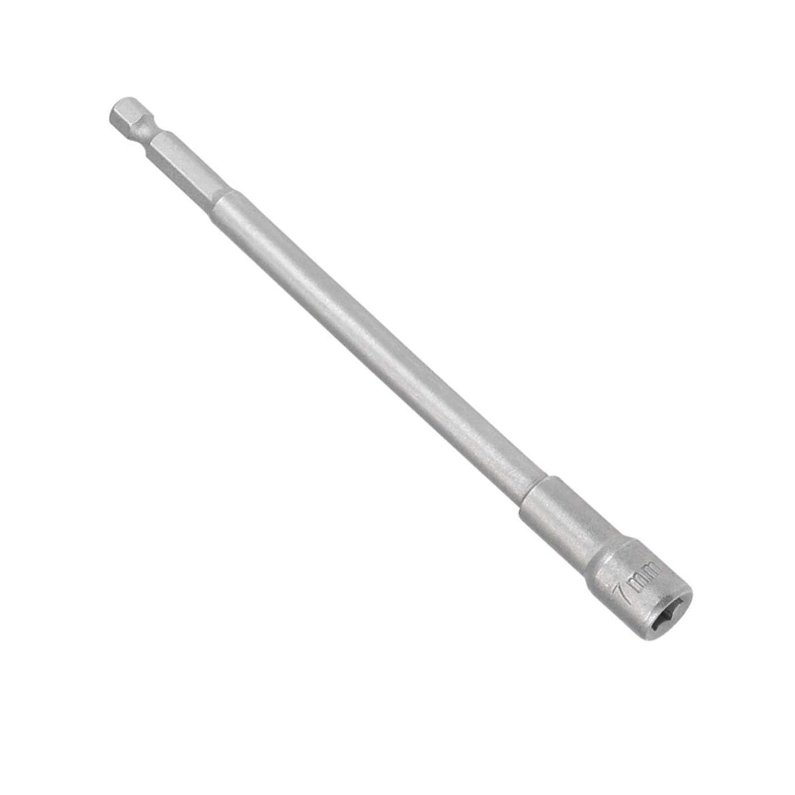 TOP-VIGOR 7mm Nut Setter Driver Drill Bit Set, 1/4 inch Hex Shank Quick Change, 150mm Length Metric Nut Driver Set for Woodworking, Auto Repairing, Machine Maintenance, Furnitures