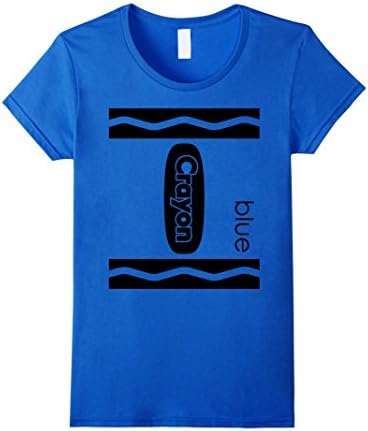 Womens Blue Crayon Halloween Couple Friend Group Costume T-shirt Large Royal Blue