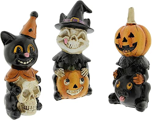 Small Halloween Themed Cat Figurines Set of 3