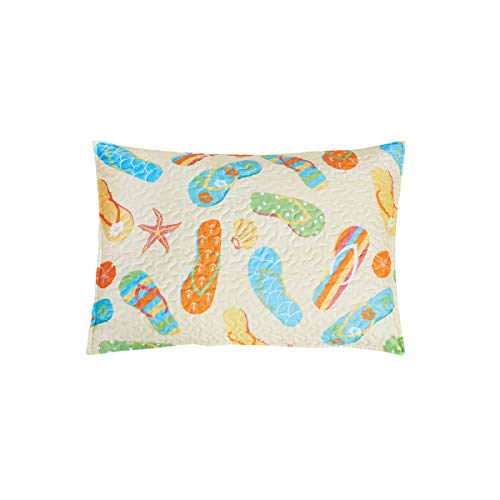 C&F Home Sunny Splash Flip Flops King Quilt Set with 2 Shams All Season