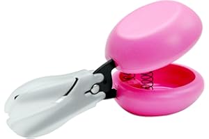 HARAC Toddler Scissors Spring Loaded, Safety Adaptive Scissors for Kids and Senior with Special Needs, Ambidextrous Hand Push Motor Skill Training Scissors, Made in Japan, Pink