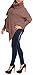 Glamour Empire Womens Warm Knit Poncho Sweater Batwing Cape Top Jumper 312 (Cappuccino, ONE SIZE US 4/6/8, )