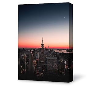 Canvas Wall Art Brooklyn Bridge and New York City Painting Artwork for Home Prints Framed - 12x18 inches