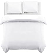MOONLIGHT20015 King Duvet Cover Set White Soft Brushed Microfiber 3pc view 2