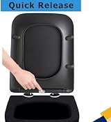 MASS DYNAMIC Square Soft Close Toilet Seat, Quick Release, Top Fixing, Easy view 2