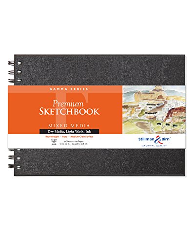 Stillman & Birn Gamma Wirebound Sketchbook, Heavyweight 100lb, Ivory White, 50 Sheets, 10x7