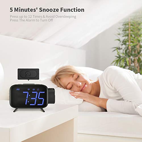 ELEHOT Projection Alarm Clock Radio Alarm Clock Digital Clock with