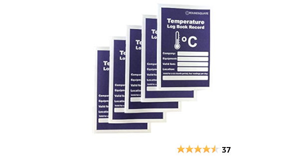 Paquete de 5 libros de registro de temperatura de 6 meses de ...
