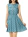 Allegra K Women Sleeveless Polka Dots Denim Shirt Dress Blue S