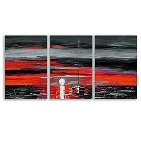 Canvas Wall Art Abstract Cloud Tree Pictures Home Wall Decorations for Bedroom Living Room Oil Paintings Canvas Prints Framed - 16"x24" x 3 Panels