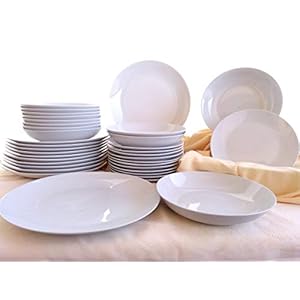 La Mediterranea – Vajilla Porcelana 18 Piezas 6 Servicios Blanca