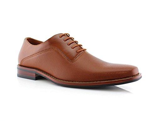 Ferro Aldo Mens Lalo Oxford Dress Shoes | Comfortable Dress Shoes | Formal | Lace-Up | Classic Design | Brown 13