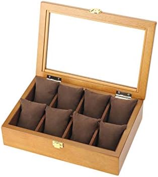 XGF® Watch Box,Watch Storage Box, Vintage, Wooden, Glass Sunroof Watch Box, 8 Watch Display Box Jewelry Storage Box