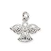 925 Sterling Silver Polished Filigree Religious Guardian Angel Charm Pendant Necklace 18mm Jewelry Gifts for Women