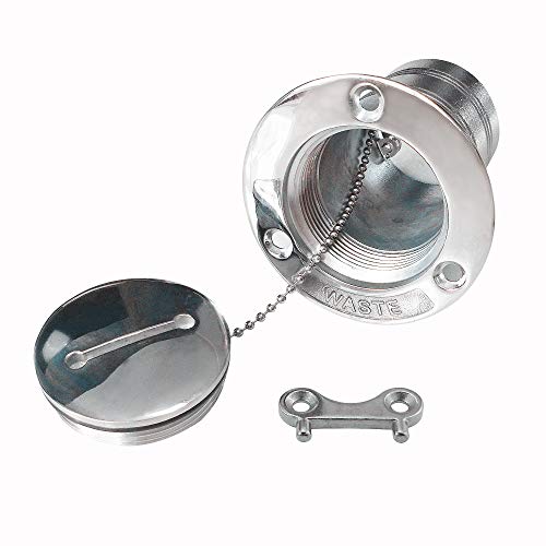 keehui New Casting Mirror- Polished 316 SS for 1-1/2''(38MM) Marine Boat Yacht Caravan -Metal Letter Waste Tank Deck Fill Filler with Key Cap and Key - Thumbnail 6