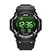 Men's Digital Watch, PALADA Outdoor Sports Watch Multifunction Military Waterproof Watch Simple Army Watch with Dual Time and LED Backlight-Black