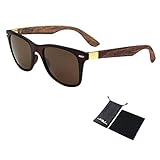 JULI Mens Womens Fashion Wayfarer Wood Bamboo Printed Wrap 52MM Sunglasses 4195WN