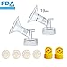 Maymom Wide Neck Pump Parts for spectra S1/S2 Pumps; Incl Wide Mouth Flanges, Valves, Membranes; Not Original Spectra Flange; Replaces Spectra Duckbills, Spectra Shield (Flange 19 mm, FVM)
