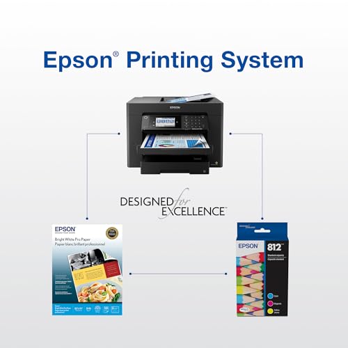 EPSON 812 DURABrite Ultra Ink High Capacity Black & Standard Color Cartridge Combo Pack (T812XL-BCS) Works with WorkForce Pro WF-7310, WF-7820, WF-7840, WorkForce EC-C7000