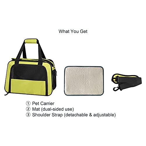 Pet Carrier TSA Airline Approved Cat Carrier Soft Sided Dog Carrier Collapsible Travel Bag for Small Dogs, Medium Cats up to 15 Lbs (6.8 kg), 16.5\