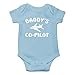AW Fashions Daddy's Co-Pilot Baby Bodysuit Funny Cute Newborn Adorable Outfit Clothes Boys Girls Unisex (Newborn, Light Blue)