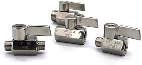 New Type MINI Ball Valve Stainless Steel 1/8 1/4 3/8 1/2 BSP Female Male SS304 For Water Oil Acid 2 Way Ball Valve 1/8" Male