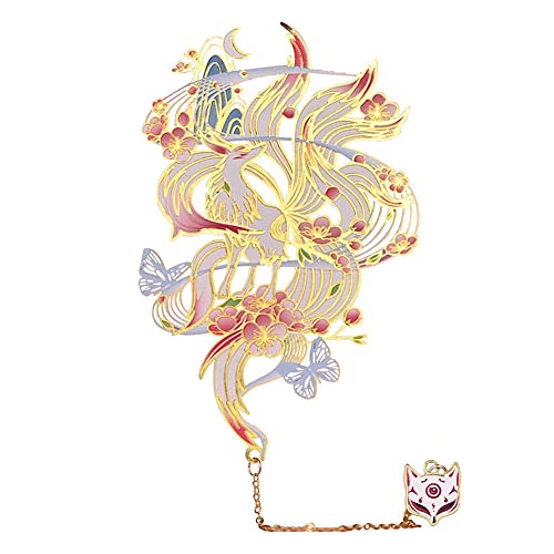BLBMH Cute Metal Bookmarks for Women Book Lovers Cool Anime Kitsune Book Marks Unique Gifts Christmas Birthday -K4