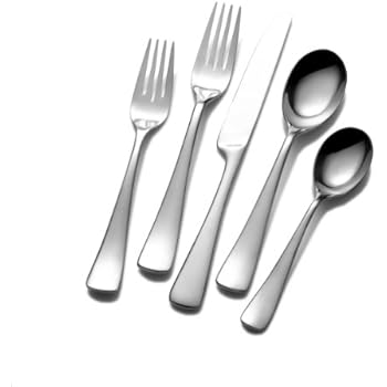 mikasa satin loft 20 piece stainless steel flatware set service for
