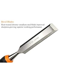 FINDER Juego de cinceles de madera con extremo de martillo para carpintería, tallado, 6 piezas