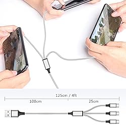 Puxnoin Multi Charging Cable, USB C Splitter
