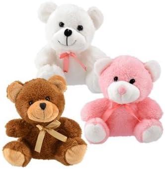 Super-Soft Plush Teddy Bears, 6.5 in (3 Pk)