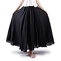 Women's Full Circle Elastic Waist Band Cotton Long Maxi Skirt Dress