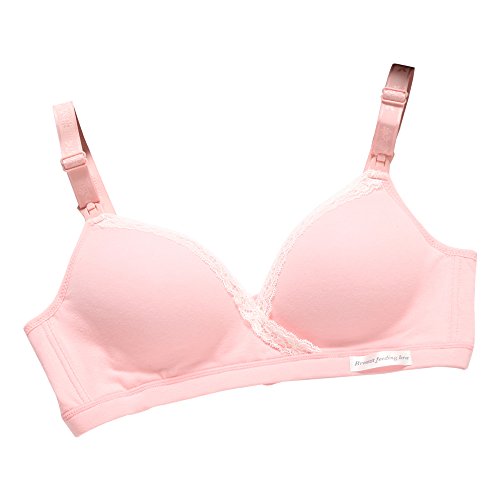 kapoki Women's Nursing Bra Lace Edge Cotton Seamless Maternal Postpartum No Rims 2 Breastfeeding Systems Bras
