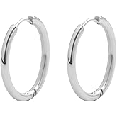 Edforce Stainless Steel Women Endless Small Rounded Tube Hoop Earrings