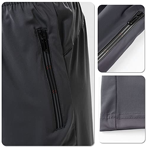 Lixada Korte broek voor heren, sportshort, sportbroek voor heren, sneldrogende hardloopshorts met ritszak, elastische… - Image 8