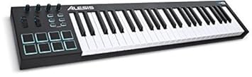 Alesis V49 USB MIDI Pad - Keyboard-Controller mit 49 Tasten, 8 anschlagdynamische-Pad mit 4 zuweisbare Regler und Taster