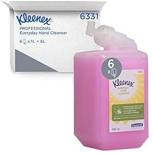 Kleenex, 6331, Handzeep voor dagelijks gebruik, 1 liter, Roze, 6 navulflacons van 1 liter