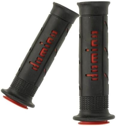 Pair Black Red Rubber Grips Racing XM2 Ducati Domino Tommaselli