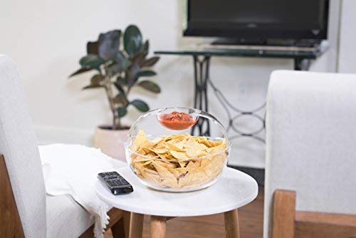 Adorn Crystal Clear Plastic Chips n' Dips Bowl | Salad Bowl | Fruit Bowl | Vegetable Bowl | Removable Arch Dip Cup
