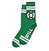 Superhero Stuff Green Lantern Adult Unisex Crew Socks - Green, Striped, Mid-Calf, One Size, 1 Count