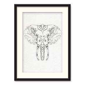 Black Paper Framed Canvas Wall Art for Living Room, Bedroom Black and White Beasts Canvas Prints for Home Decoration Ready to Hanging - 23x31 inches