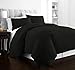 Beckham Hotel Collection Luxury Soft Brushed 2100 Series Microfiber Duvet Cover Set - Hypoallergenic - Full/Queen - Black