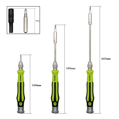 Torx Screwdriver Set, T4 T5 T6 T7 Torx Security T8 T10 T15 T20 Hex Nut Pentalobe Flathead Triwing Triangle Square Bit Tool Kit with Flexible Shaft Extension for Precise Repair Maintenance (45 IN 1)