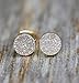 Beige Natural Druzy Quartz Gemstone Stud Earrings - Real Drusy Quartz- 8mm