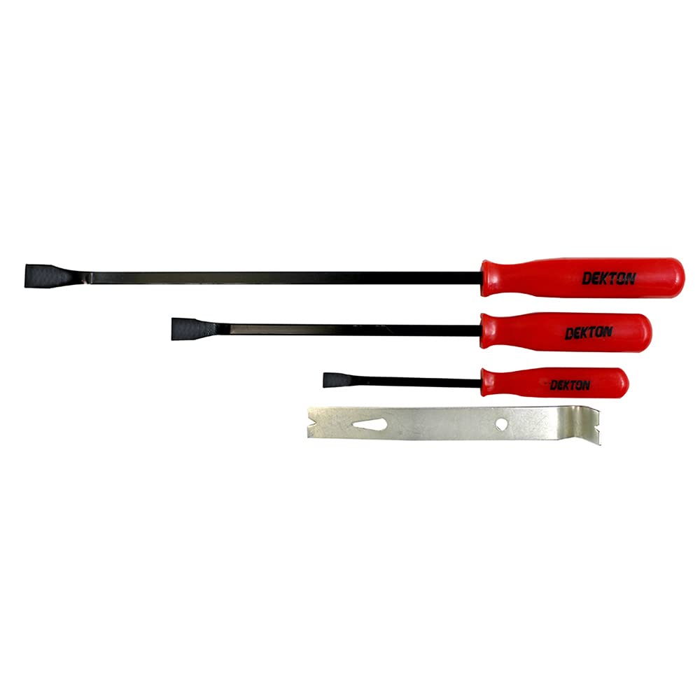 Dekton 4-piece Pry Bar Set-Heavy-Duty Crowbar &Lever Tools For Demolition, Lifting, Leveraging|Includes 12",16",24",36" Bars|Durable Steel|Ergonomic Handles For Maximum Leverage|Ideal For Construction